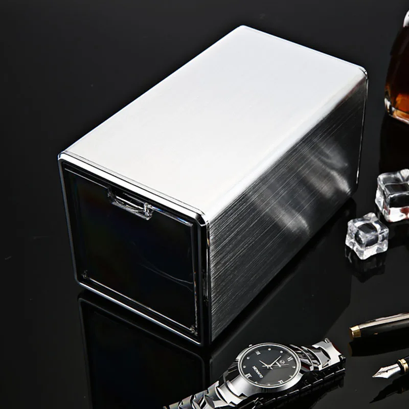 

4 Colors Silver Automatic Single Watch Winder Jewelry Watch Display Box Case Rectangle Mute Box Rectangle Mute Box For Watches