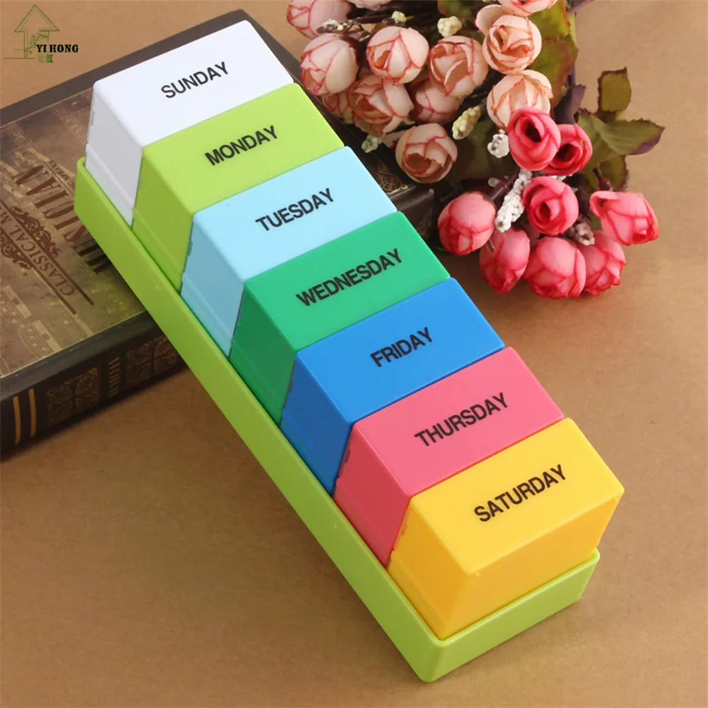 

YI HONG New Brand Mini Week 7 Days Medicine Pill Drug Storage Box Case Pillbox Container A1086b
