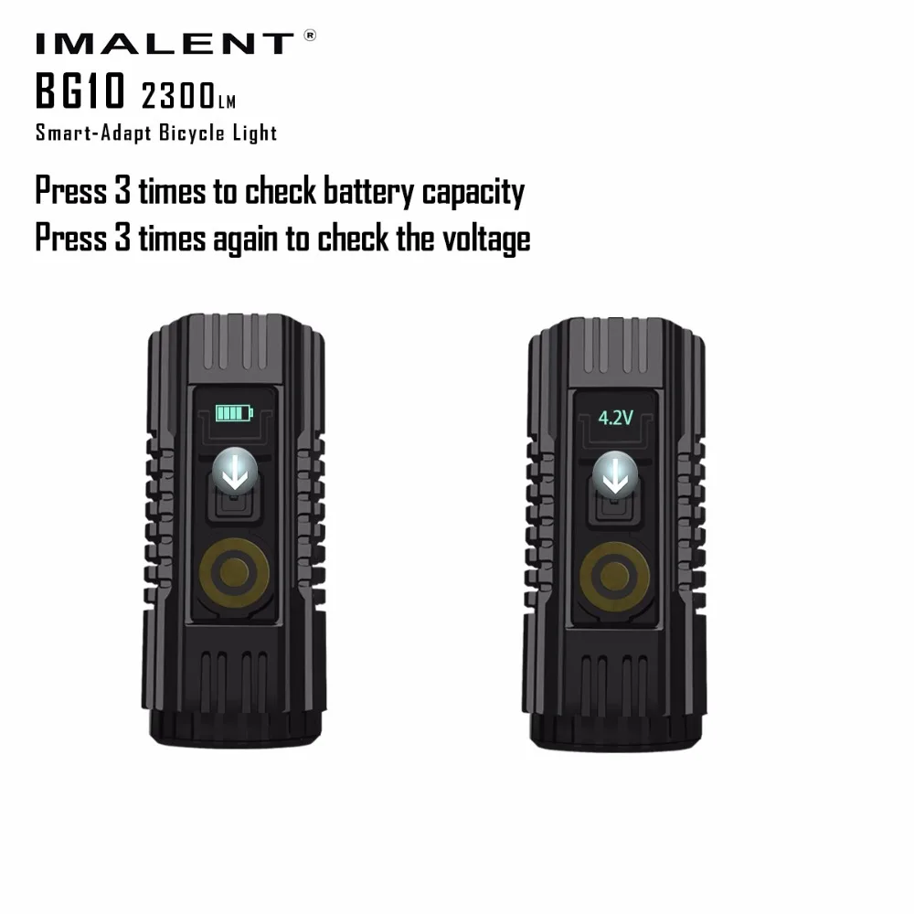 Imalent BG10 Smart-адаптироваться Велосипедные фары CREE xhp50 светодиодов 2300 люмен с зарядка через USB и 26350 Батарея для Велосипедный Спорт налобный фонарь