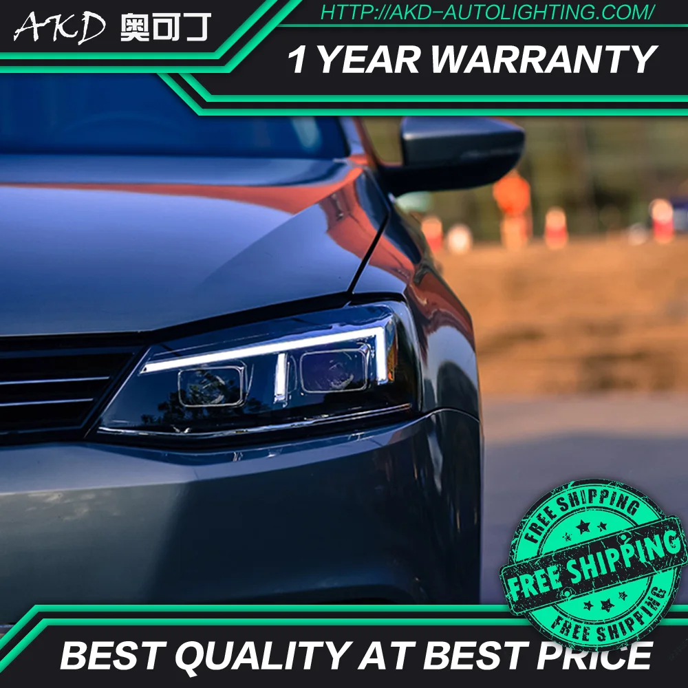 AKD тюнинг автомобильных фар для VW Jetta MK6 R8 Тип светодиодные фары DRL ходовые огни Bi