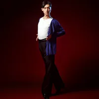 Fashion Latin Dance men Black White blue long Sleeve Practice Dance Wear Clothing Ballroom Dance Cardigan Coat Men Dances 4