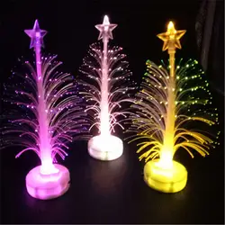 Бесплатная доставка, волоконный светодиодный праздничный декор, Сказочная Рождественская елка, цветной светодиодный ночник, украшение