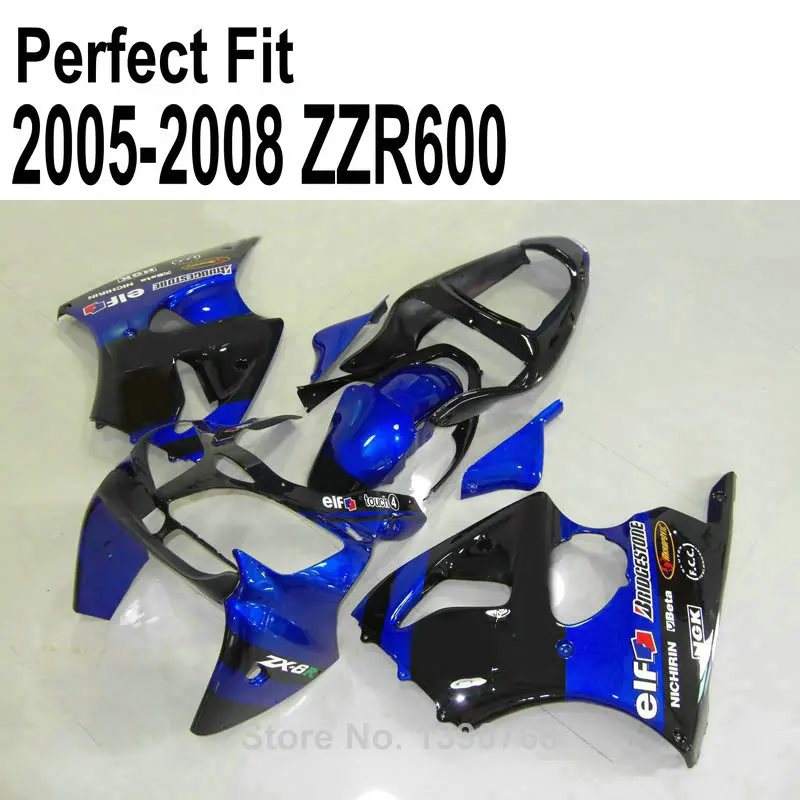 Литье под давлением обтекатель комплект для Kawasaki ZZR600 2005 2006 2007 2008 05 06 07 08 синий