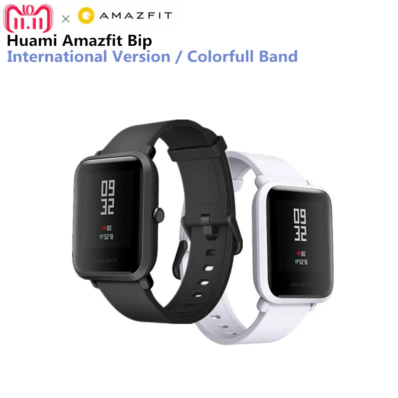 

Huami Amazfit Smart Watch xiaomi smartwatch Bip Bit Face GPS Fitness Tacker Heart Rate IP68 Waterproof support Drop Shipping