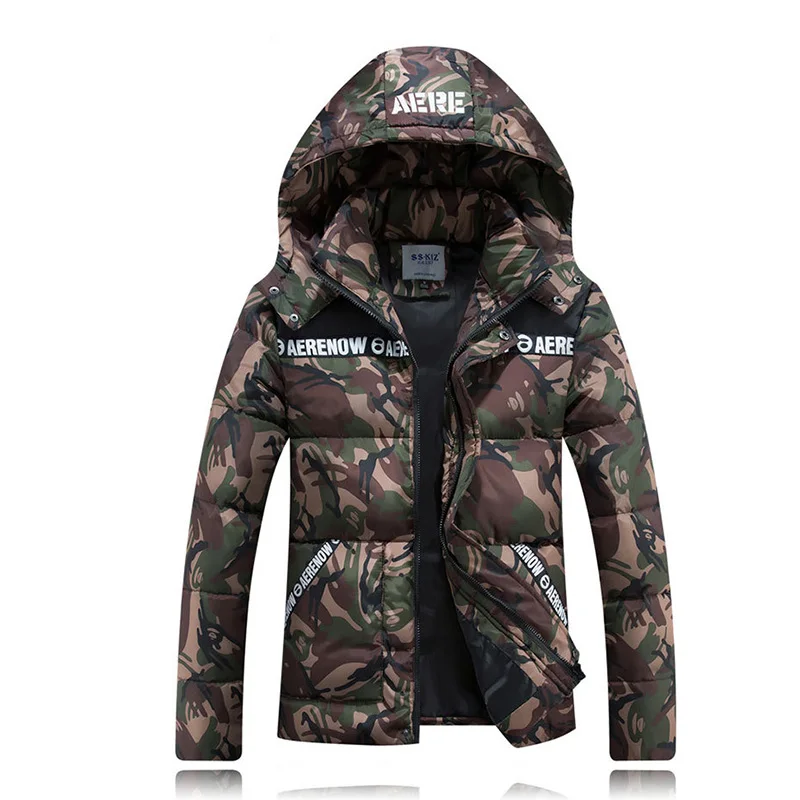 

New Winter Ski jackets mens Camouflage parka men thicken Moda hooded down jacket men Outdoor cold coats Outerwear Capa masculina
