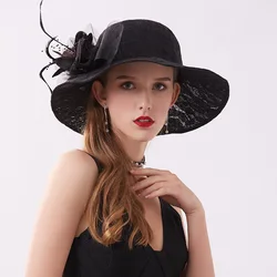 Summer 2019 new lace screen pot hat European and American flower sunshade hat female outdoor sunscreen hat Summer 2019 new lace screen pot hat European and American flower sunshade hat female outdoor sunscreen hat