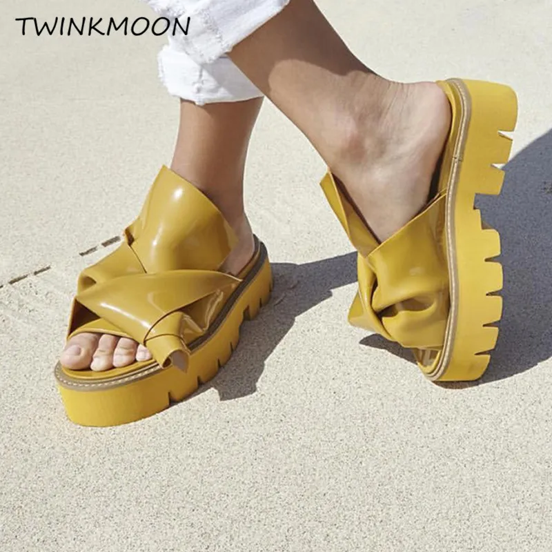 waterproof platform thick heel casual slippers