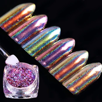 

mirror Chameleon Glitter Nail Flakes Sequins Cat Eye Powder Irregular Paillette Nail Art Decoration