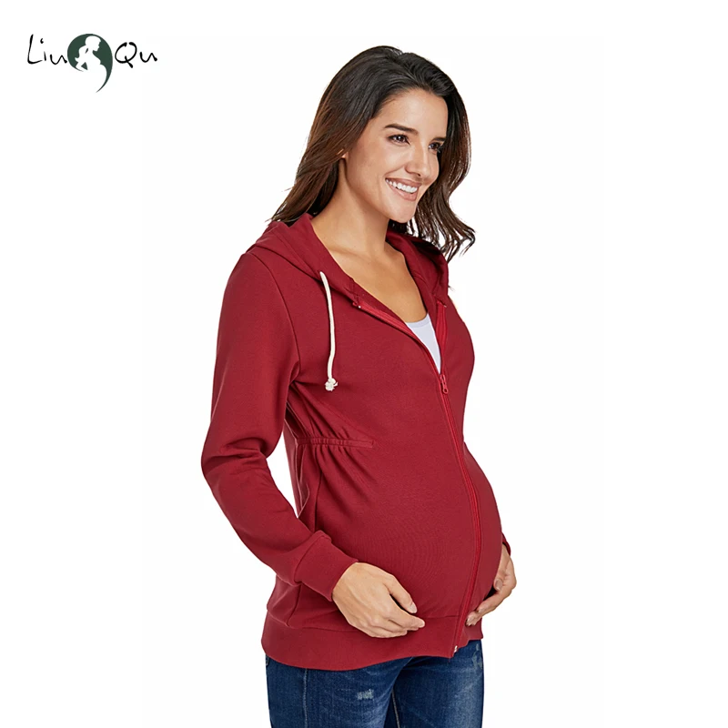 

womens clothing outerwear thin coat women hoodies maternity clothes pregnancy jacket zipper hooded sweatshirt ropa mujer coats