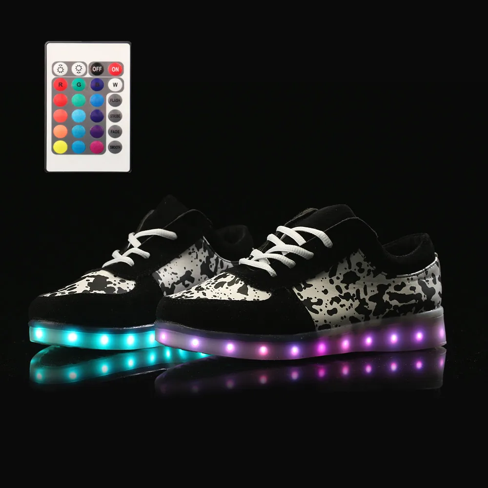 

Remote Control LED Shoes Men Light Up Footwear Shoe Male Luminous Leisure Casual Boots Shoe Flat Colorful Hot Fashion Glowing