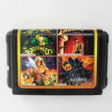 Hot Selling 4 In 1 No Repeated 16 bit Sega MD Game Card For NTSC systems