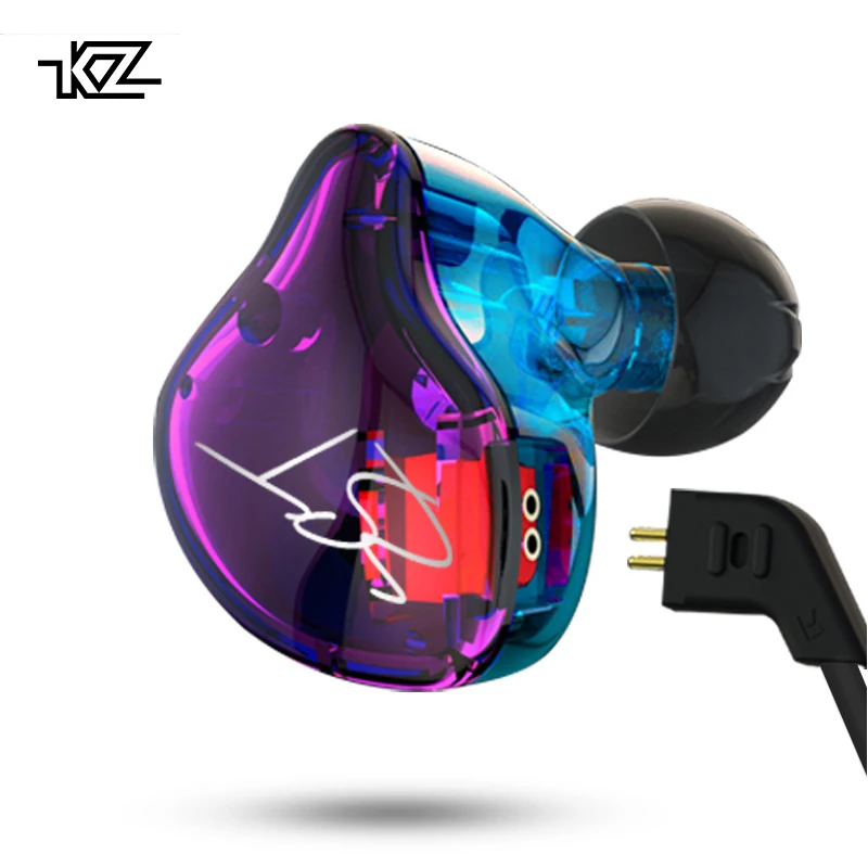KZ Знч Pro Арматура двойной драйвер наушников съемный кабель В Ухо Аудио мониторы шумоизоляции HiFi музыка спортивные наушники