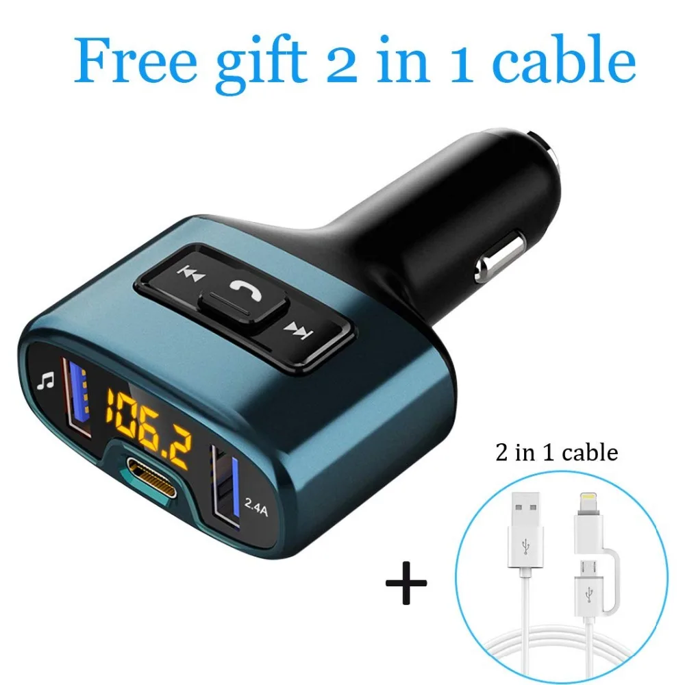 Bluetooth FM Transmitter for Car, Wireless Radio Transmitter Car Kit