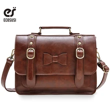New Ecosusi Vintage Leather Women Messenger Bag Crossbody Satchel Briefcase Bowknot Bolsas Femininas Messenger Bags New Ecosusi Vintage Leather Women Messenger Bag Crossbody Satchel Briefcase Bowknot Bolsas Femininas Messenger Bags