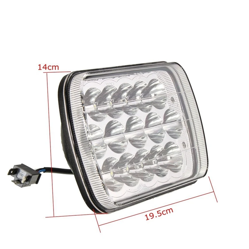 7x6 H6014 6052 6054 CHROME CRYSTAL 45W CREE LED HI LOW HEADLIGHTS CONVERSION.j7