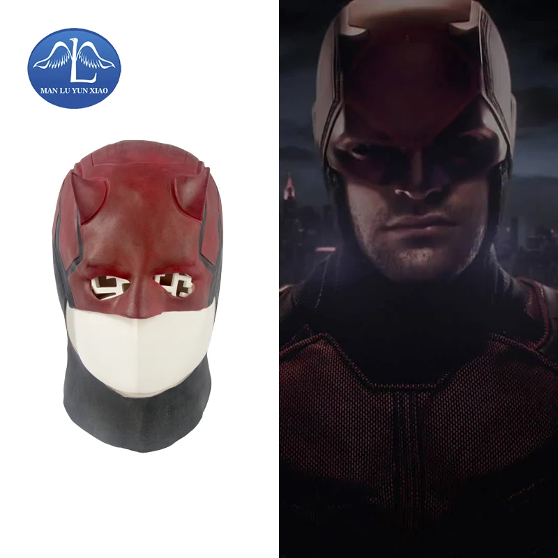

MANLUYUNXIAO Daredevil Masks Marvel Toys Movie Cosplay Collectible Toys Prop Men's Latex Party Mask for Halloween