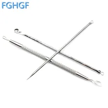3 шт. серебристого цвета чёрные точки комедоны акне игла прыщи для удаления пятнистого ЭКСТРАКТОРА НАБОР инструментов для очищения нержавеющей иглы Уход за кожей