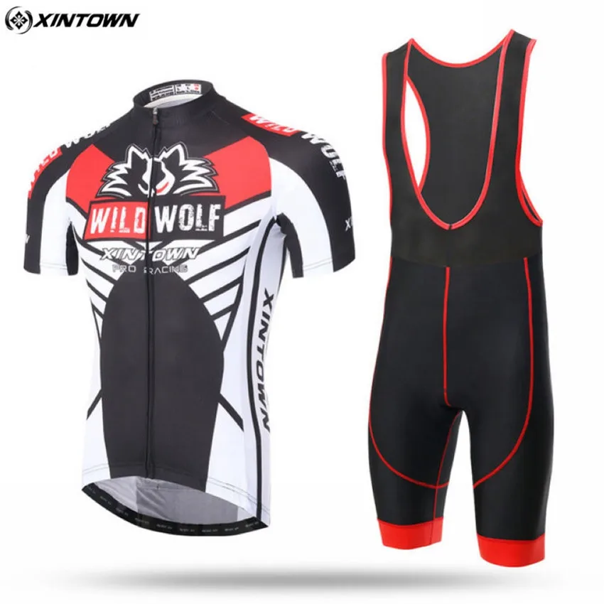 

XINTOWN Men's Cycling Jersey Sets With BIb Shorts Bike Outdoor Sportswear Ropa Ciclismo Bicycle Short Sleeve Cycling Clothing