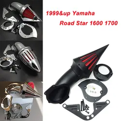 Для 1999 и до Yamaha Road Star 1600 1700 XV1600A XV1700A мотоциклетные Воздухоочиститель комплект фильтр черный хром 1999 2000 2001