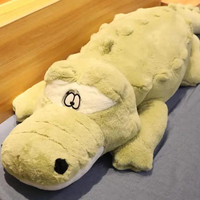 Big Size Crocodile Lying Section Plush Pillow Mat Plush Crocodile Soft Stuffed Animal Toy Cartoon Plush Dolls Kids Girl Gift
