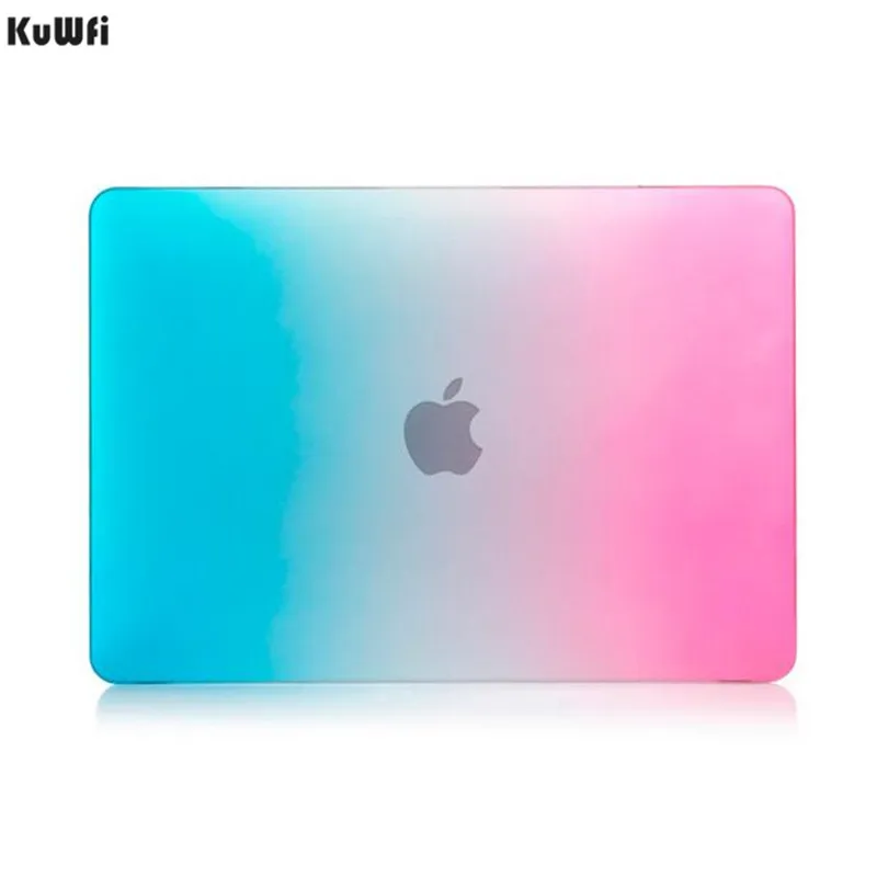 KuWFi Радужный защитный чехол книжка для ноутбука Macbook air 13 pro retina 12 11 15 жесткий без