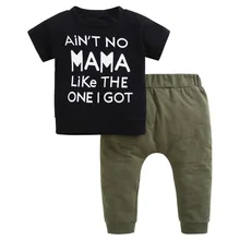 Одежда для маленьких мальчиков, комплект из 2 предметов для малышей, летняя футболка с короткими рукавами+ штаны, Одежда для новорожденных мальчиков и девочек, «не нет», «наряды для мамы»
