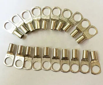 

50pcs/Lot SC25-6 25mm2 6mm Bolt Hole Tinned Copper Cable lugs Battery Terminals