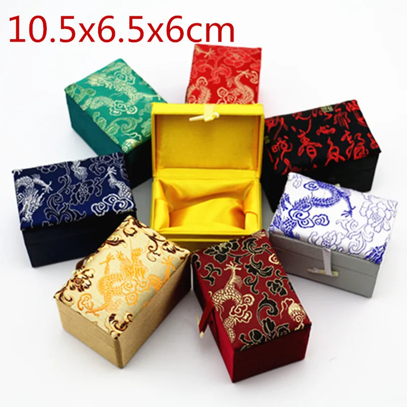 

Soft Rectangle Craft Chinese Silk Box Gift Packaging Box Decorative Crafts Jewelry Storage Case Wholesale 10.5x6.5x6cm 4pcs/lot