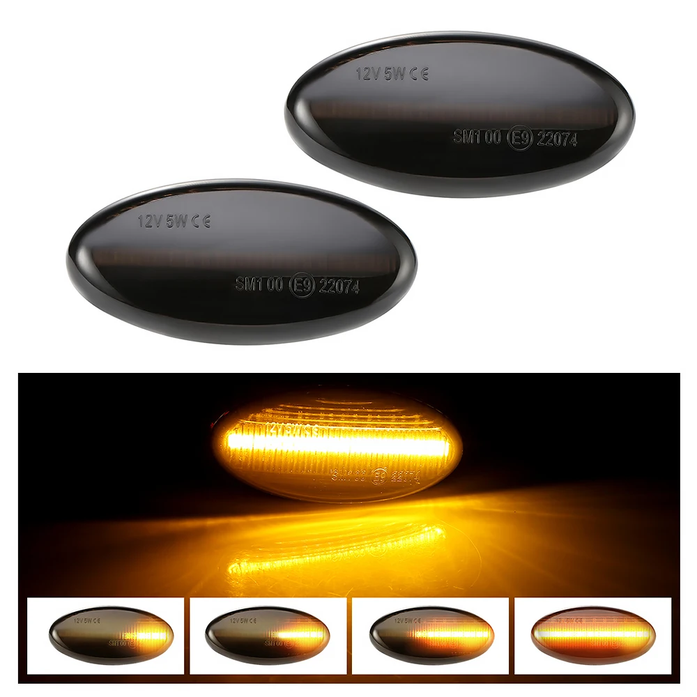 

2 Pieces Smoke Led Dynamic Side Marker Turn Signal Light Sequential Blinker Light Led Auto Lamp For MAZDA 3 For MAZDA 2 5 MPV