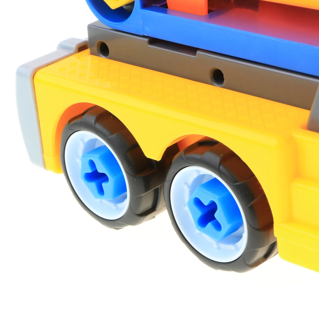 Take Apart Constructions Vehicles Toys - Assemble RC remote control Engineering Truck w/ Electric Drill Tool Kit Screwing Block