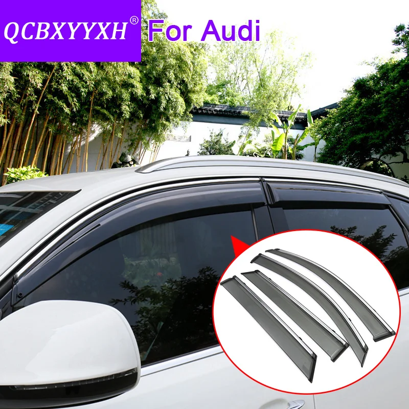 Qcbxyyxh стайлинга автомобилей маркизы приюты 4 шт./лот окна Козырьки для Audi A3 A4 A6 Q3 Q5 Q7 солнце дождь щит наклейки обложки