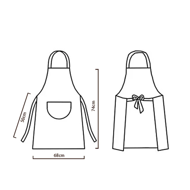 68x74 см водонепроницаемые ремни фартук с карманом кофе печатные фартуки для женщин мужчин дома Кофейня чистящие средства для кухни инструменты