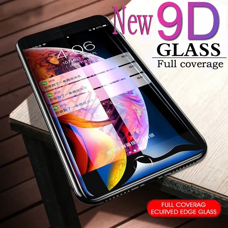 EVLARUBY 9D Защитное стекло для iPhone 7 Защита экрана 8 XR Xs Max закаленное на X 6 6s Plus |