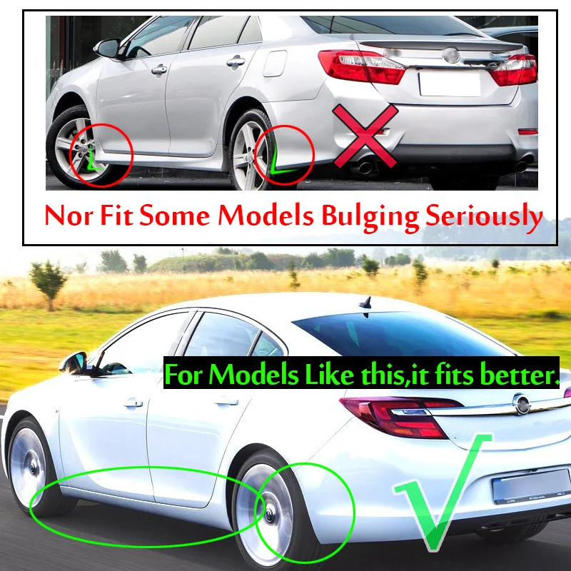 Set Universal Mudflaps Mud Flaps Flap Splash Guards Mudguards Car Auto Van SUV Trucks Sedan Wheel Fender Front Rear