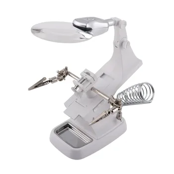 

NEW Multi-functional Welding LED Magnifier 3X/4.5X Magnifying Glass Alligator Clip Holder Clamp Helping Hand Repair Tool