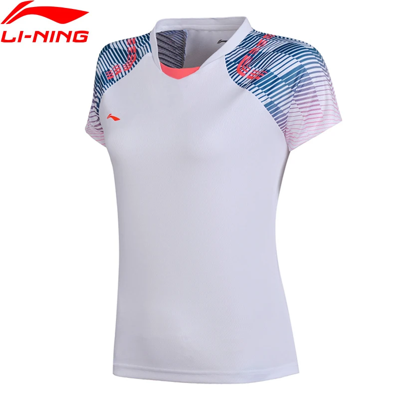 

Li-Ning Women AT DRY Badminton T-Shirts Breathable Light Shirt Competition Top Comfort LiNing Sports Tee AAYN012 CAMJ18