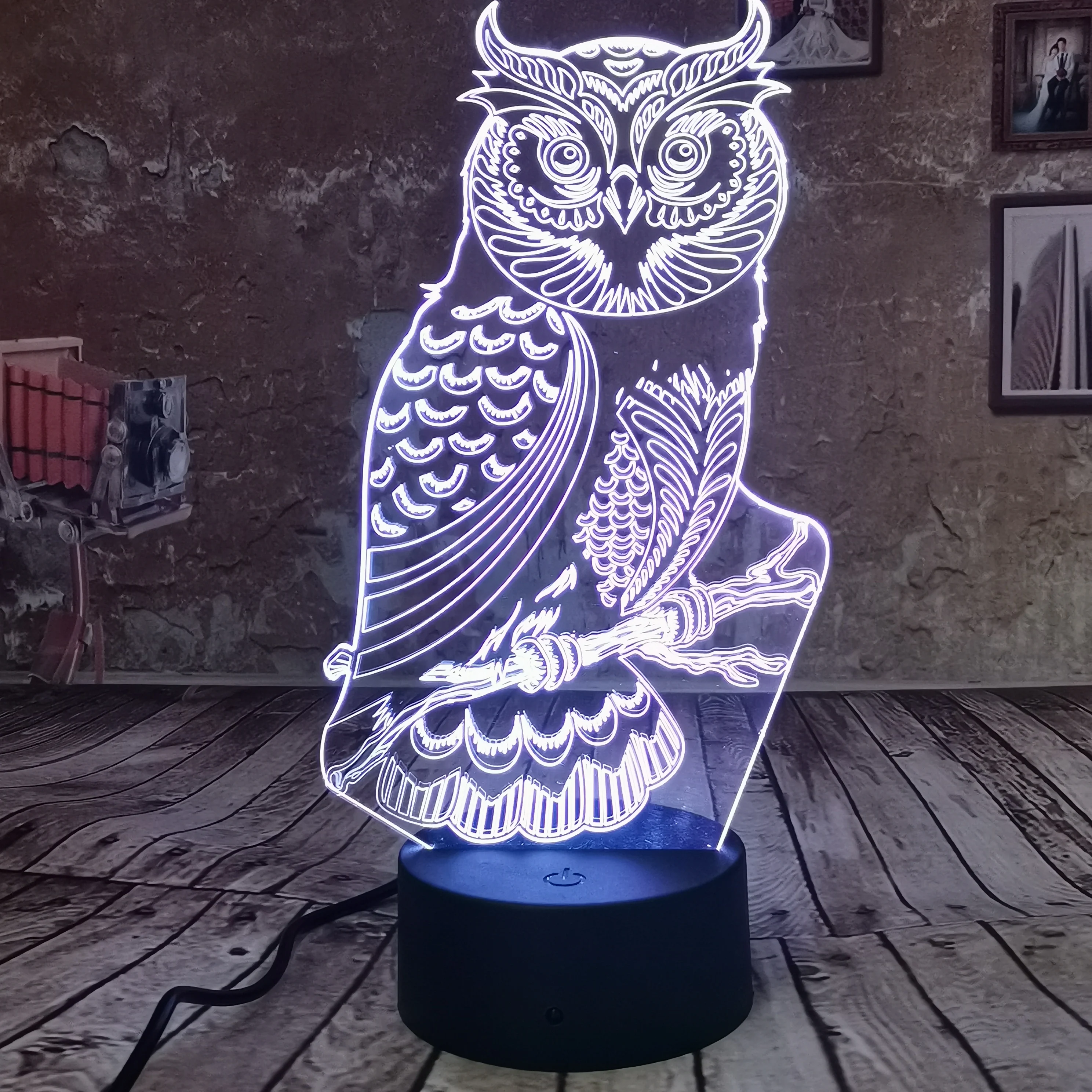 

Dropship New Owl Lamp 3D Night Light 7 Colors Gradient LED Light Illusion USB Touch Kids Sleep Lamp Xmas Gifts Decor