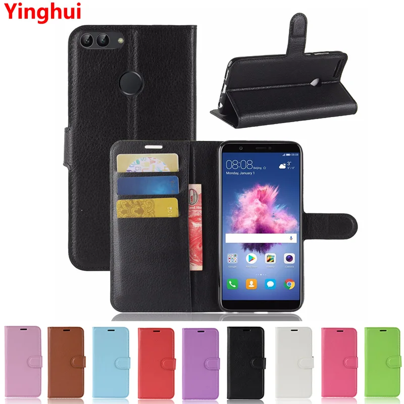 

For Huawei P Smart 5.65'' Luxury Book Style Flip Wallet Leather Case Cover for Huawei P Smart Card Holder Full Protective Case