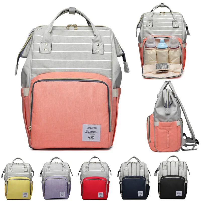 

Large capacity diaper bag care bag summer striped color baby mummy backpack stroller bag