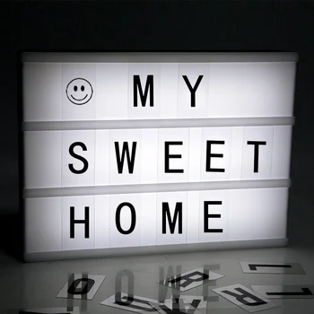 

ABS+PS 1.4W A4 22x5.5x30cm DIY LED Light Box+96pcs Black Letter Cards+90pcs Color Letter Cards+85pcs Emoticon Cards+1xUSB Cable