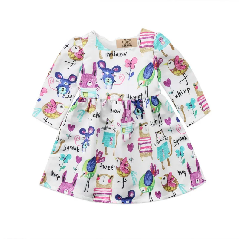 

Toddler Baby Girl Dress 2017 Sweet Girl Princess Full Print Dress Floral Pageant Party Dress Christmas
