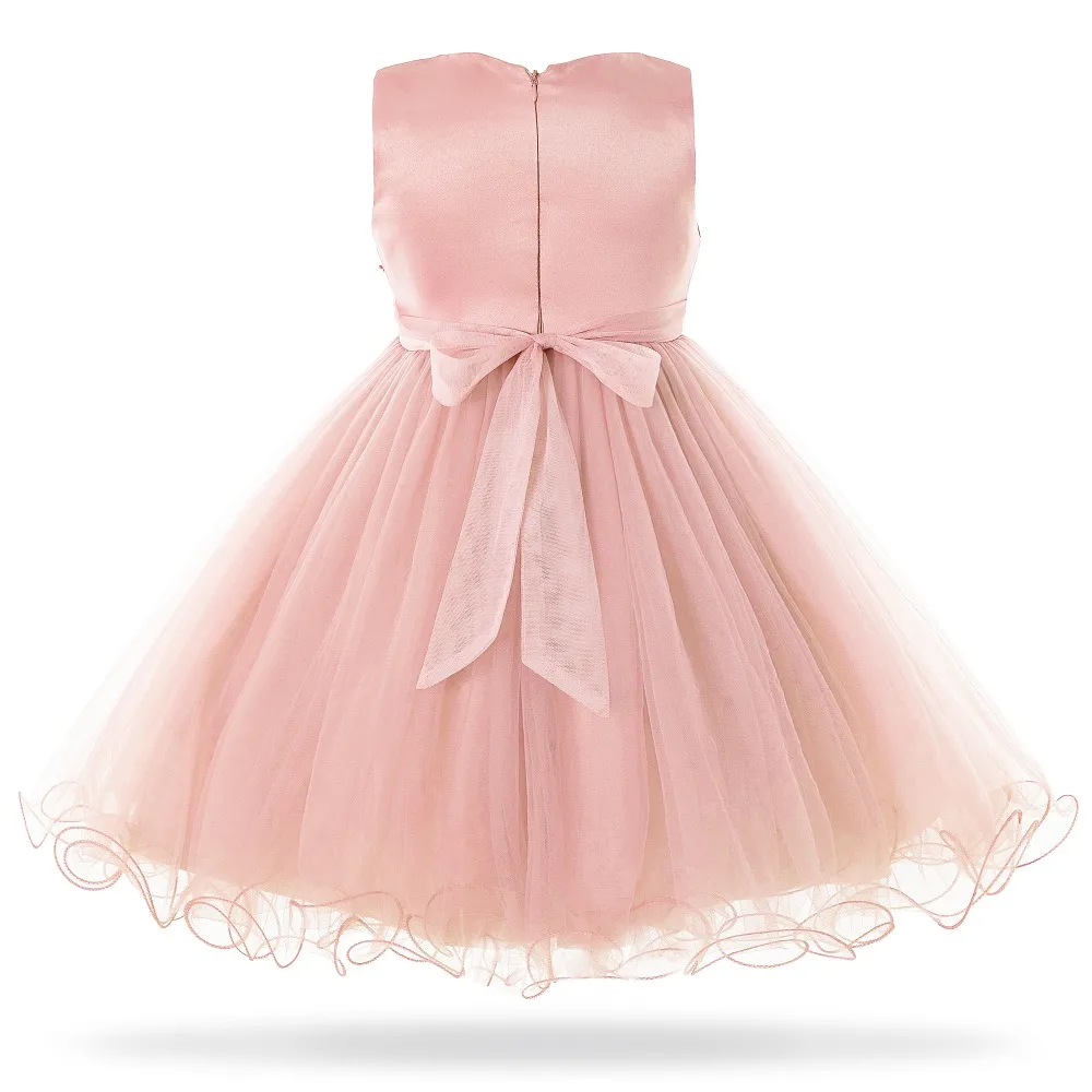 Cielarko/розовое и белое свадебное платье с цветочным узором для девочек детское вечернее бальное платье для 3-10 лет, детское платье для принцессы на день рождения