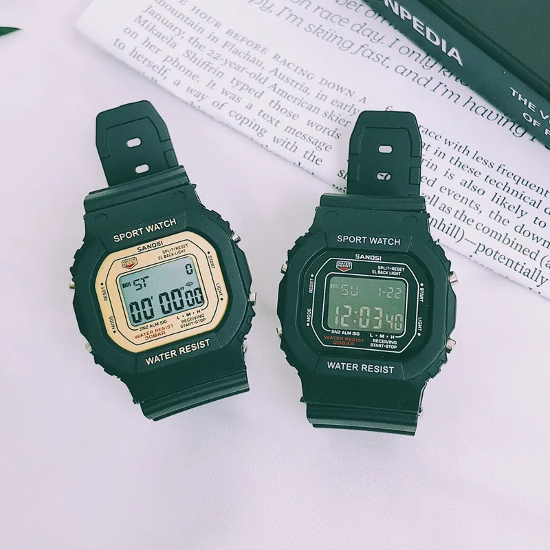 

Black Technology Watch Male Students Korean Creative Digital Luminous Electronic Watch Female Couples Simple reloj digital mujer