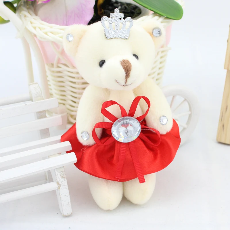 

For Christmas Gift pp cotton kid toys plush doll mini small conjointed teddy bear flower bouquets bear for wedding home doll