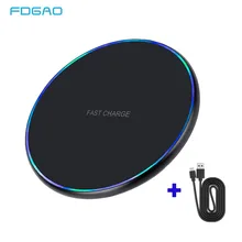 FDGAO 10 Вт Быстрое QI Беспроводное зарядное устройство для iPhone XS Max XR X 8 QC 3,0 Быстрая зарядка для samsung S10 S9 Note 9 Xiaomi Mi 9 USB Pad
