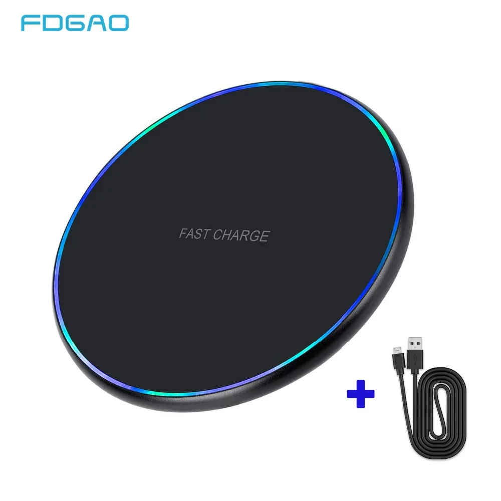 

FDGAO 10W Quick QI Wireless Charger For iPhone XS Max XR X 8 QC 3.0 Fast Charging For Samsung S10 S9 Note 9 Xiaomi mi 9 USB Pad