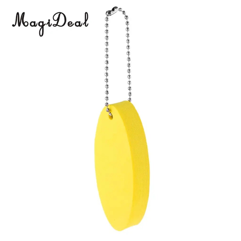 MagiDeal Oval Shaped EVA Foam Floating Key Ring Beads Boat Keychain for Canoe Kayak Rafting Canoeing Sailing Acce Black/Yellow