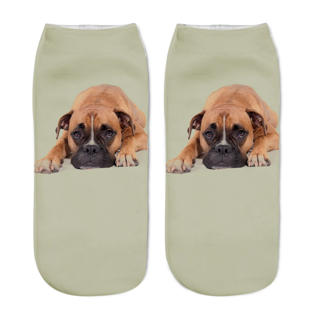 knee high socks 2018 New Cute 3D Print Socks Cool Lovely Dogs Women Ankle Socks Chaussette Animal Socks Art Cotton Hosiery Bad Dog Pug Life Sox knee high socks