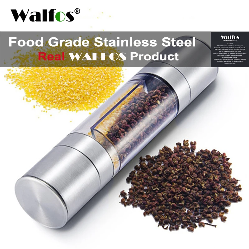 WALFOS перцемолка 2 в 1 нержавеющая сталь ручная соль мельница для перца приправа кухонные инструменты шлифовка для приготовления пищи ресторанов