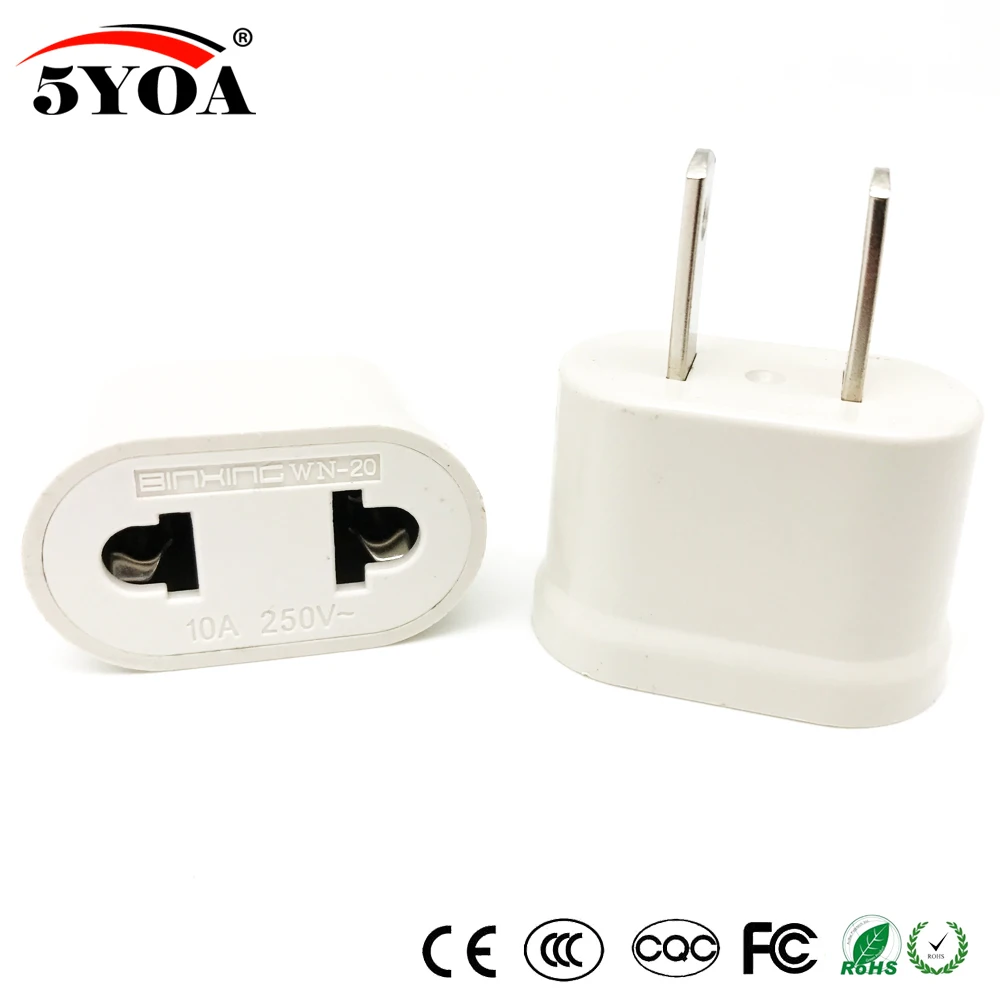 Travel Power Plug Adapter Charger Converter 5YOA US USA EU EURO Europe plug adapter ac adapter power plug connector